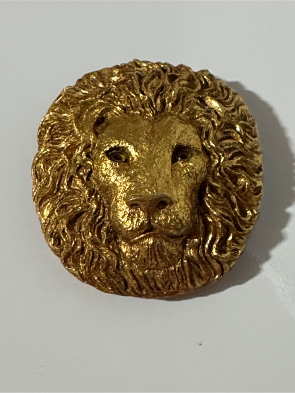 Gold Lion Head Bolo Tie by Charlene Belts Inc,  Beverly Hills